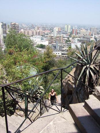 Vertiginous climb up the little hill in Santiago
Vertiginous climb up the little hill in Santiago