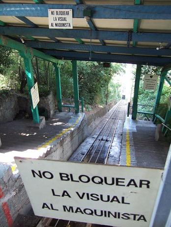 Funicular up the big hill in Santiago
Funicular up the big hill in Santiago