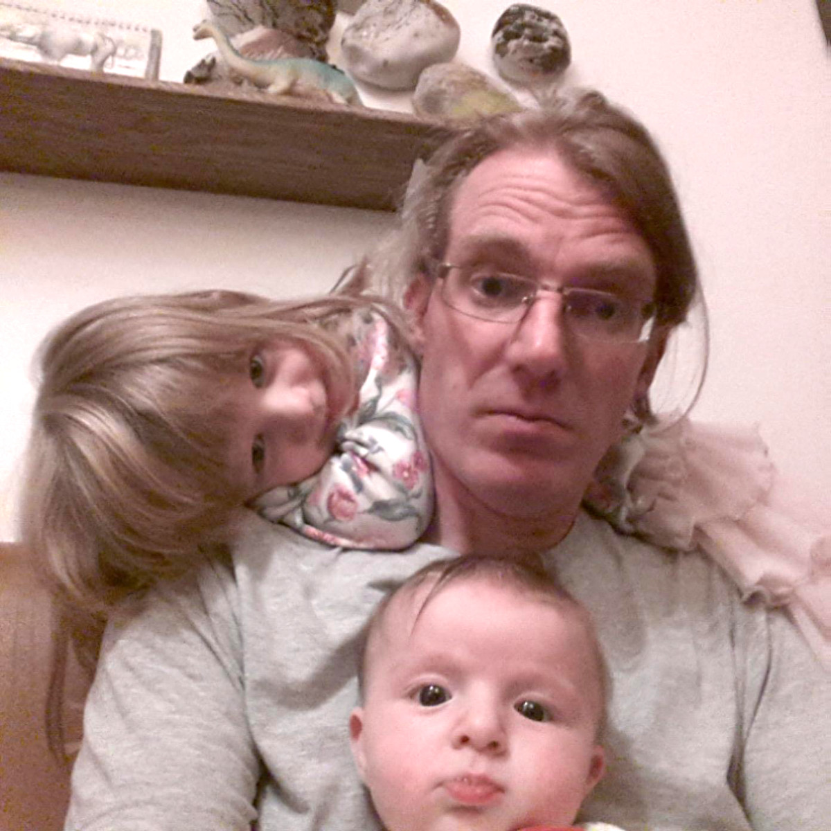 Girls piled on
